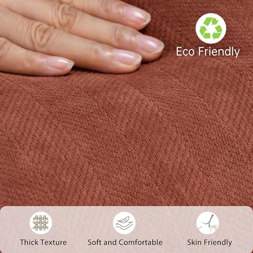 ZWJD Rust Throw Pillow Covers 18x18 Set of 2 Chenille Fall Pillow Covers with Elegant Design Soft and Luxurious Decorative Throw Pillows for Couch, Bed, and Home Decor - color: Rust, size: 18" x 18" (Pack of 2)