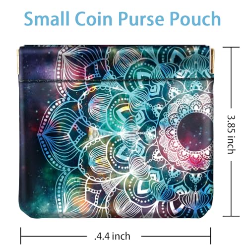 Mandala Squeeze Coin Purse Pouch Small Makeup Bag for Purse - color: Mandala, size: Small (4.4"x3.85")
