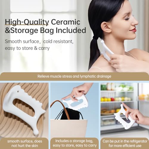 Body Gua Sha Tool,6-in-1 Gua Sha Facial Tools for Lymphatic Drainage