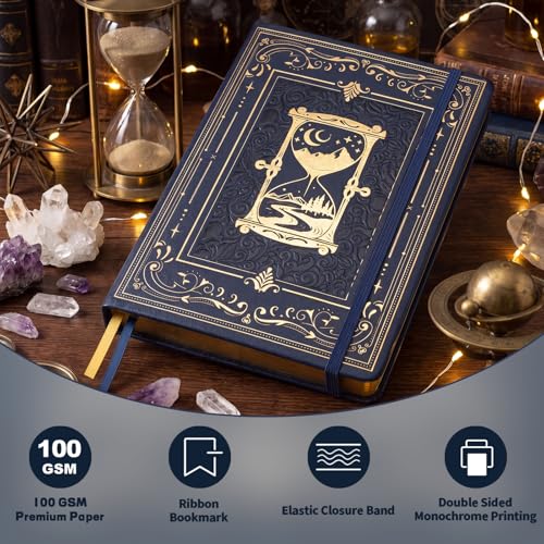 Thboxes 80 Sheets Lined Journal Notebook, Hardcover Notepad, Black Gold - color: Black Gold