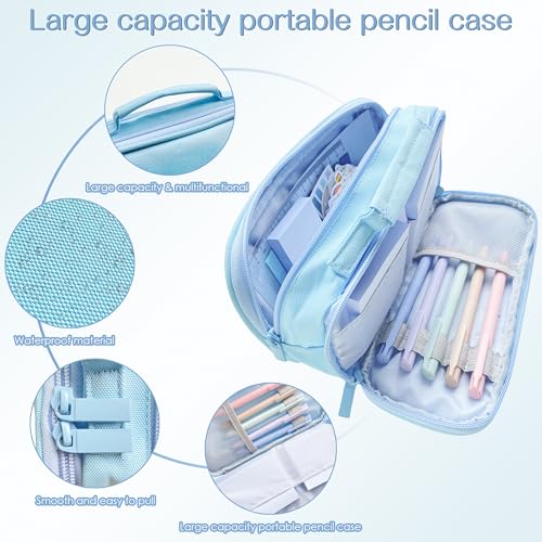 J6&H6 170Pcs Complete Bible Study Supplies Journaling Kit with Tabs, Highlighters and Color Pens, Notebook,Stickers & More Bible Accessories Set for Women, Beginner Christian Gifts(Blue) - color: Blue