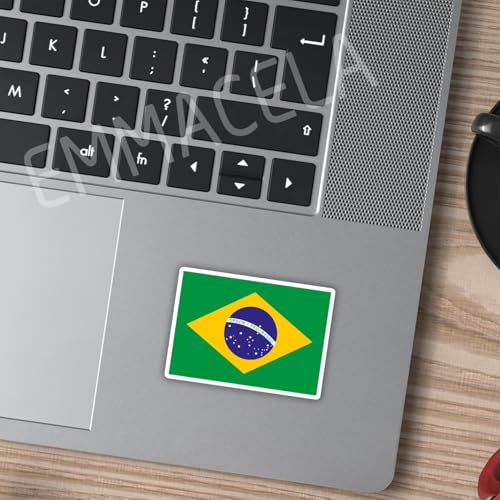 (3PCS) Brazil Flag stickers, Countries Flag Stickers - Waterproof Vinyl Decals For Laptops, Tumblers, Water Bottles, Books, Scrapbooks, Size 3 x 2.2 Inch - color: Brazil
