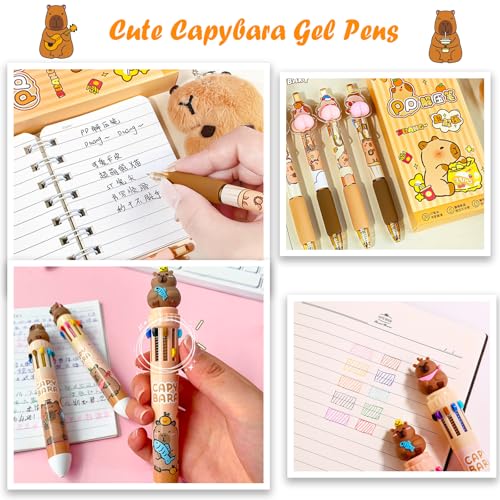 659Pcs Cute Capybara Stationery Set, Kawaii Animals Supplies for Boys Girls Includes Fun Pencil Case Pen, Cartoon Sticky Notes Notebooks Stickers Card Case As Capybara Gifts - style: Capybara