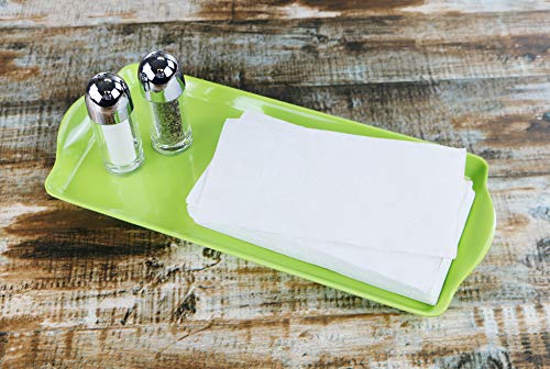 Reston Lloyd Melamine Plastic Tidbit Tray, BPA-Free, Food Safe, Multipurpose Platter Serving Tray, Bathroom/Table Organizer, Lime - color: Lime, size: 14.7" x 6.5" x 0.8"