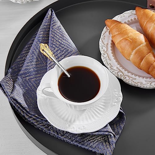 KEAWELL Luxurious 6-Piece 5.1-Inch Espresso Spoon Set (Gold Accent) - color: Gold Accent