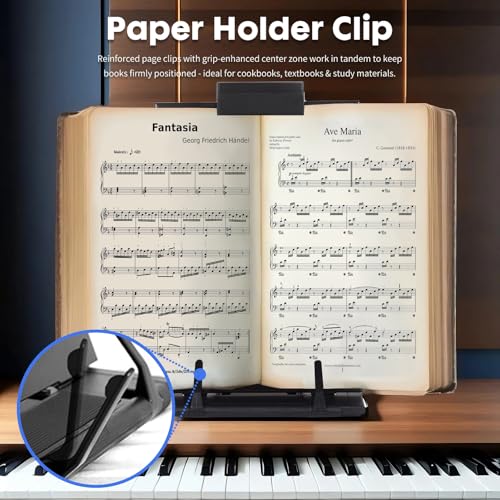 Barelove Desktop Document Holder Paper Stand with 7 Adjustable Positions, Relieve Eyes and Neck Strain, Black Metal Paper Holder Stand for Desk When Typing for A4 Letter, Books, Music Sheet, Textbooks - color: Black-2pcs