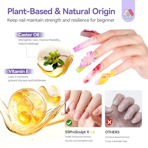 SAVILAND Pink 3D Molding Nail Sculpting Gel: 2.12 oz Solid Iridescent 3D Nail Gel for Professional Salon Use - color: Pink