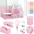 Scindaly Office Desk Accessories 12-Piece & Desk Organizers and Accessories - color: Pink