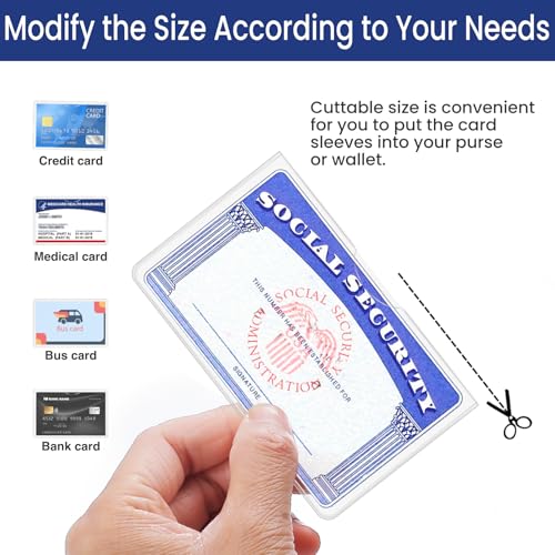 Sooez 10 Pack Social Security Card Protector, 24 Mil Thick Card Sleeves