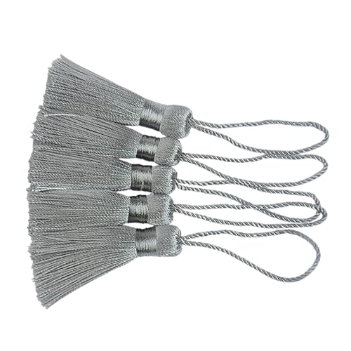 20Pcs 4.3 Inch Silky Mini Craft Tassels for Earrings, Souvenir(Light Grey) - color: Light Grey