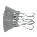 20Pcs 4.3 Inch Silky Mini Craft Tassels for Earrings, Souvenir(Light Grey) - color: Light Grey