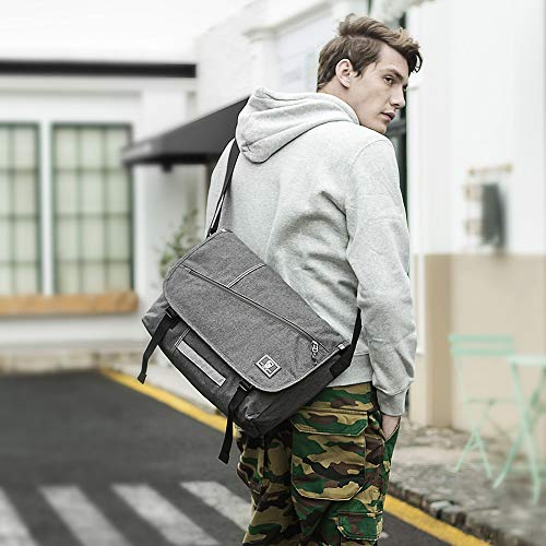 OIWAS Messenger Bag for Men 15.6 Inch Mens Laptop Crossbody Bags, Grey - color: Grey, size: 15.6 Inch
