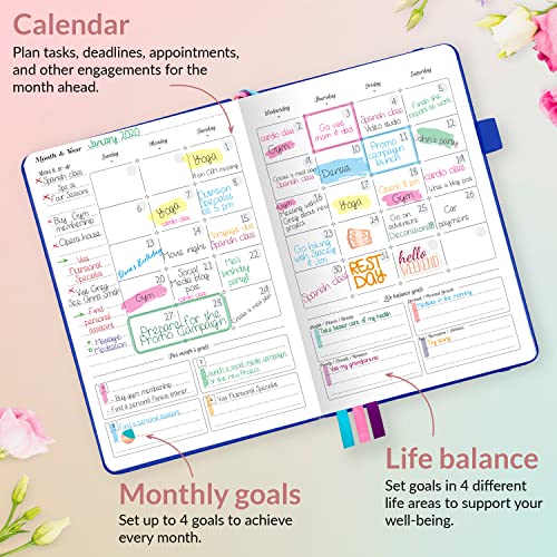 GoGirl Planner for Women, Undated Weekly Agenda Journal, Royal Blue - color: Royal Blue, size: Compact (5.3" x 7.7")