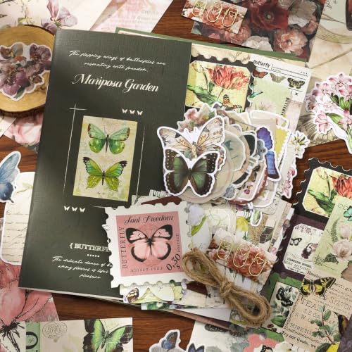 YagCu Butterfly Scrapbook Kit, Vintage Junk Journal Supplies - color: Butterfly