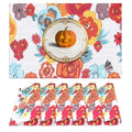 Ruvanti Placemats Set of 6, 100% Cotton Place Mats of 13"x19", Multi Flower - color: Multi Flower