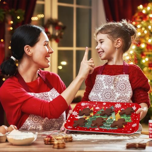 JarThenaAMCS 3Pcs Christmas Serving Trays Reusable Serving Dishes Gold Green Xmas Tree Snowflake Platter for Winter Party Sharing Snacks Fruits Dessert, 13 x 10 Inch - style: Gold Green Xmas Tree