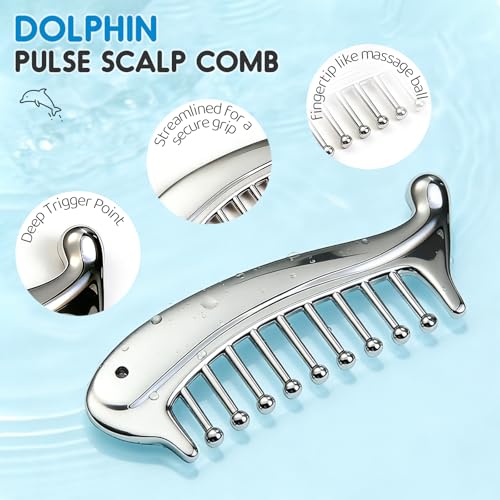 Gua Sha Tool For Face, Metal Gua Sha Comb For Scalp Massage & Scalp Gua Sha