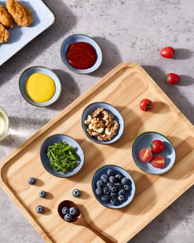 famiware Ceramic Soy Sauce Dish, 2.1oz Dipping Bowl Set of 8, Blue - color: Blue, size: 8pcs