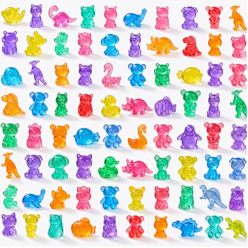 DIYDEC 180Pcs Mini Resin Animal 50 Styles Tiny Resin Figurines to Hide