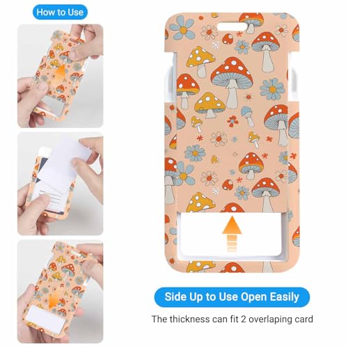 Hand Drawn Mushroom ID Badge Holder Badge Holder with Retractable Clip Durable and Easy to Use for Student Nurse Worker - color: Hand Drawn Mushroom