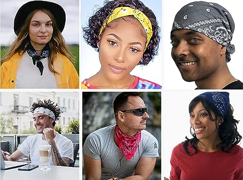 Every-ville Cotton Bandana Handkerchief for Men & Women, 3 Pack - color: Grey