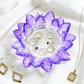 Crystal Flower Jewelry Tray, 1, 6.3" Purple - size: 6.3"(W)- Purple