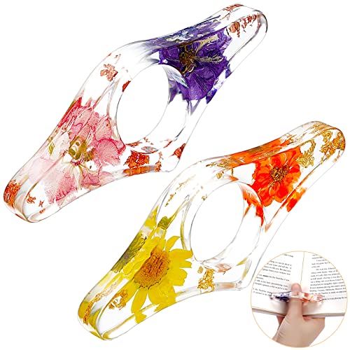 Outus 2 Pcs Dried Flower Book Thumb Page Holders Resin Book Page Holder - style: Stylish Style