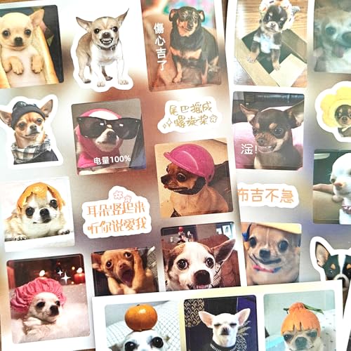 300+ Japanese Sticker Book for Scrapbooking Supplies,Kawaii Pet Themed Stickers Book for Bullet Journaling,Pre-Cut Japanese Stickers for Junk Journal,Phone Case,Cups(Evil Chihuahua) - color: Evil Chihuahua