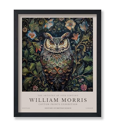 Poster Master Owl Print - William Morris Poster - Botanical Illustration - Floral Exhibition Wall Design - Flower & Animal Artwork - Aesthetic Office, Living Room or Bedroom Decor - 8x10 UNFRAMED Wall Art - color: Style-09, size: 8"L x 10"W