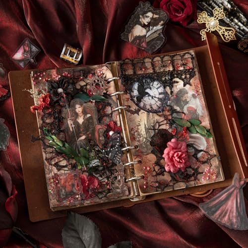 100 Pcs Victorian Gothic Stickers for Scrapbooking - color: Gothic Soiree