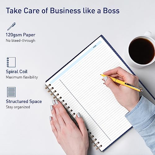 S&O Undated Daily Planner for Organization, Spiral Logbook with Hourly Schedule, Everyday Workbook Undated Diary- Routine To Do List Journal, Work Calendar Organizer Notebook, 200 Pages, 9” x 10.75”