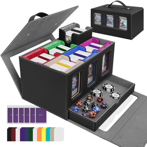 Commander Deck Box, 6 Modular MTG Card Storage Case with Dice Tray - color: Multicolored, size: 7-IN-1 Standard