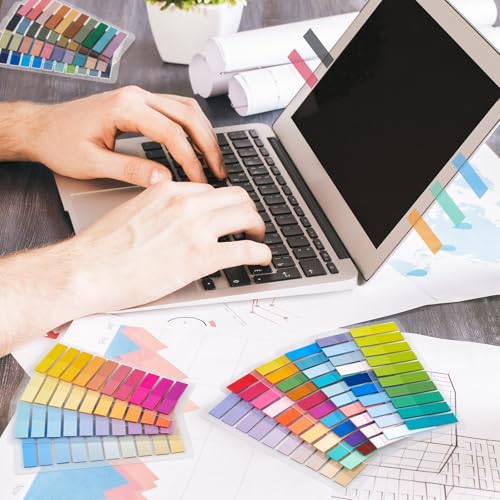 ReliThick 8000 Pcs Annotation Tabs, 40 Colors Writable Sticky Tabs for Book - color: Rainbow Gradient