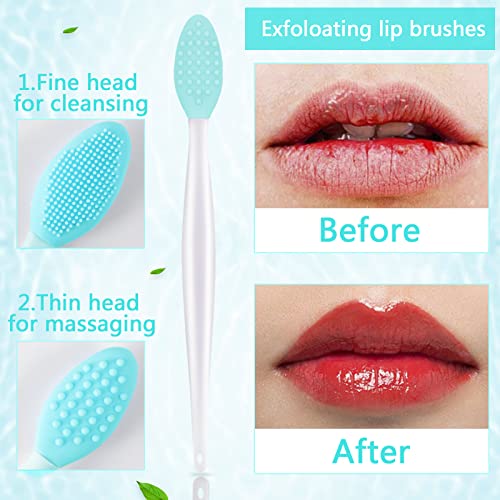 6 PCS Silicone Face Scrubber Brush Set, 2pcs Lip Scrub Brushes and Face Cleansing Brush Silicone Exfoliator Tool and Facial Applicator for Women Men - style: style 2