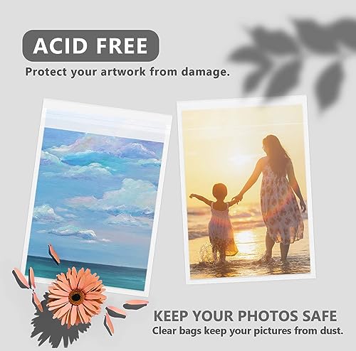 50 Pack Acid-Free Crystal Clear Sleeves Storage Bags for 12x12 Art Prints - size: 12x12 50 Pack