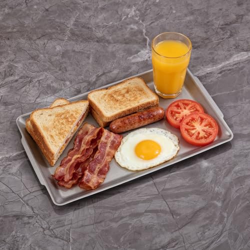 15.8" x 9.5" Large Serving Trays Vintage Style Stainless Steel Heavy-Duty Large Serving Platters, Silver Rectangular Plates for Food Fruit Party Wedding Christmas Chip and Scratch Resistant - color: Retro-15.8" X 9.5"