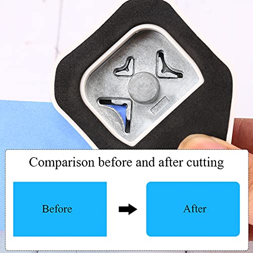 3 Way Rounded Corner Punch, 4mm, 7mm, 10mm 3 in 1 Corner Cutter for Paper Crafts, Laminator, Cardstock, DIY Projects, Photocards, Card Making and Scrapbooking - color: Blue