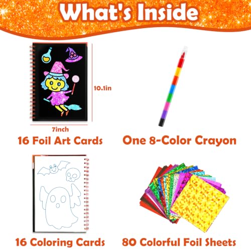 FUNNYB&G Halloween Foil Art Craft Kit for Kids, Halloween Toy Gift for Kids - style: Halloween