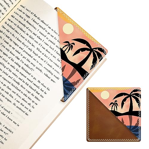 Personalized Leather Bookmarks, Fun & Cute Book Accessories for Reading Lovers, Unbreakable Page Markers for Women Men Girls Boys Student Teacher Kids Retirement Birthday Gifts (Coconut Tree) - color: Coconut Tree