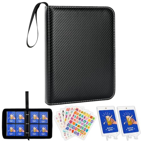 4 Pocket Trading Card Binder, Holds 400 Cards, Black