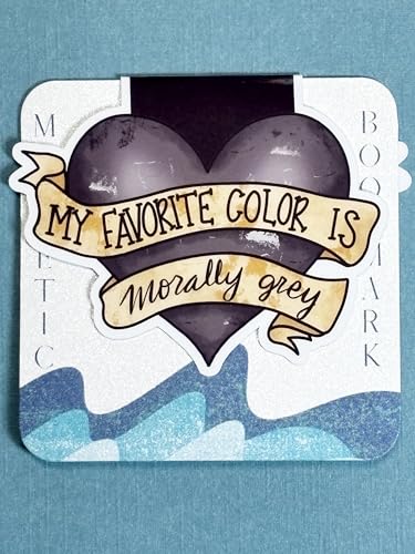 Creates Magnetic Bookmark for Reading Journals Planners Scrapbooking Office Supplies Cute and Funny Bookmark for Bookworms Matte Laminate Double Sided Handmade (Morally Grey) - color: Morally Grey