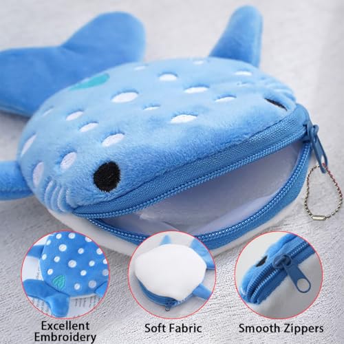 4PCS Whale Shark Coin Purse, Cute, Practical, Kawaii Coin Pouch for Women