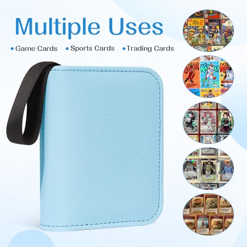 1 Pocket Card Binder – Collectible Trading Card Album, Single Card Holder with 20 Pages, Holds 40 Cards, Side-Loading Mini Binder for TCG, MTG, Sports, Baseball, Football, Small Sports Card Book,Blue - color: Blue
