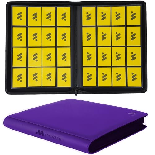 16 Pocket Trading Card Binder,Holds 1024 Standard-Size Card - color: Dark Purple