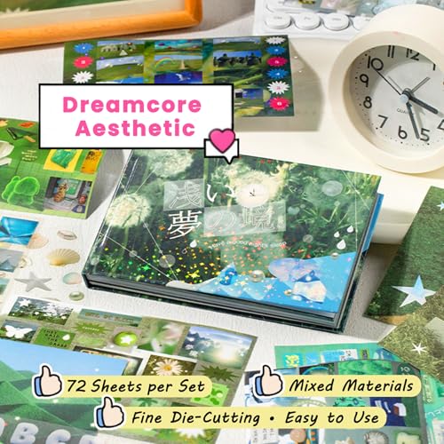 72 Sheets Dreamcore Aesthetic Sticker Book - color: Light Dreamscape