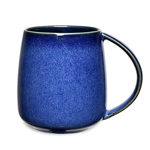 Bosmarlin Ceramic Coffee Mug, Blue Tea Cup for Office and Home, 13 oz, Dishwasher and Microwave Safe, 1 Pack (RoyalBlue(Glossy)) - color: RoyalBlue(Glossy)