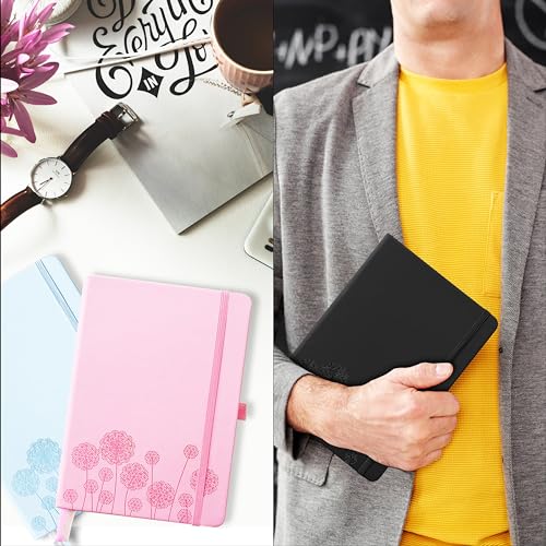 Notebook Journal for Women,A5 Hardcover Leather Journaling Notebooks for Work,200 Pages Travel Journal for Women Men with Pen Holder and Ribbon,5.78"×8.34"(Blue) - color: Blue