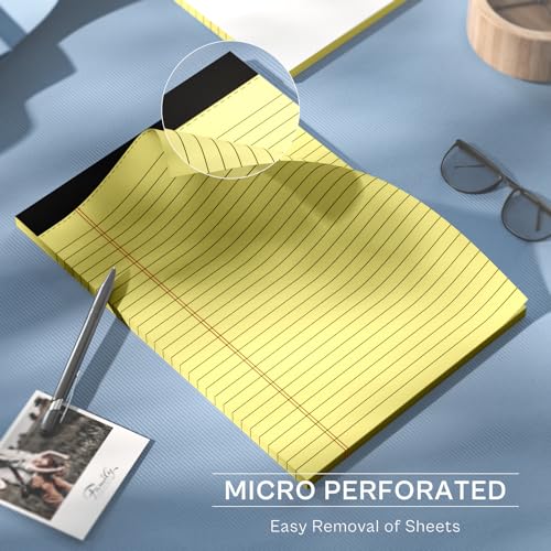 20 Pack Legal Pads 8.5 x 11 Double-Sided Printing Wide Ruled Yellow Notepad - color: Yellow 20
