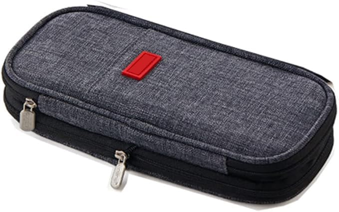Arnuixty Large Storage Pencil Case Pen Bag with Zipper Big Capacity Pouch Organizer for Office Travel Holder Box(Black) - color: Black