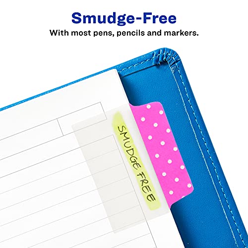 Avery Ultra Tabs, 2" x 1.5" Repositionable, 24 Assorted Tabs - color: Assorted Pastel Dots, size: 24 tabs, style: 24 tabs